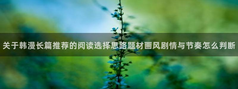 漫蛙漫画漫画资讯：关于韩漫长篇推荐的阅读选择思路题材画风剧情与节奏怎么判断